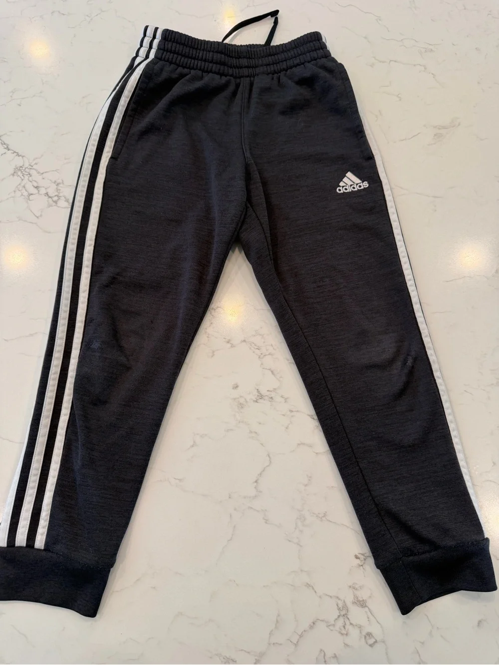 adidas Black Joggers with White Side Stripes